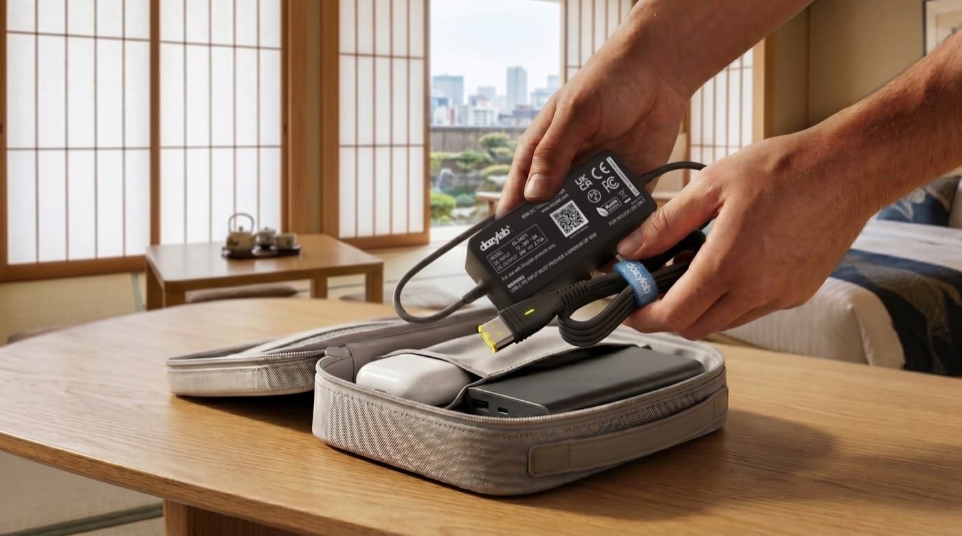CPAP travel kit with USB-C cable and power accessories