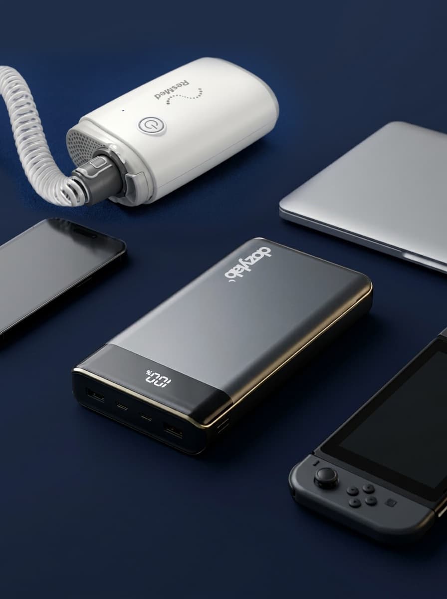 USB-C power bank compatible with ResMed AirSense 11 CPAP machine